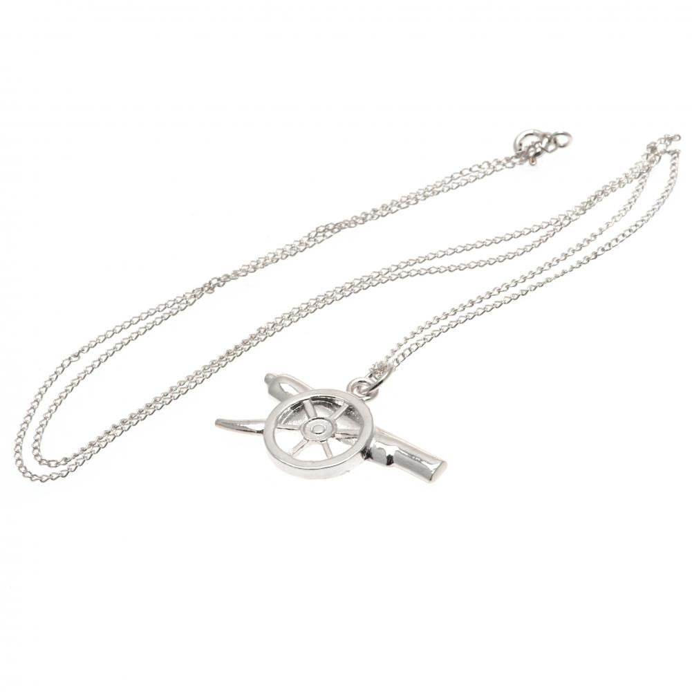 Arsenal FC Sterling Silver Pendant & Chain GN - Gift Arch