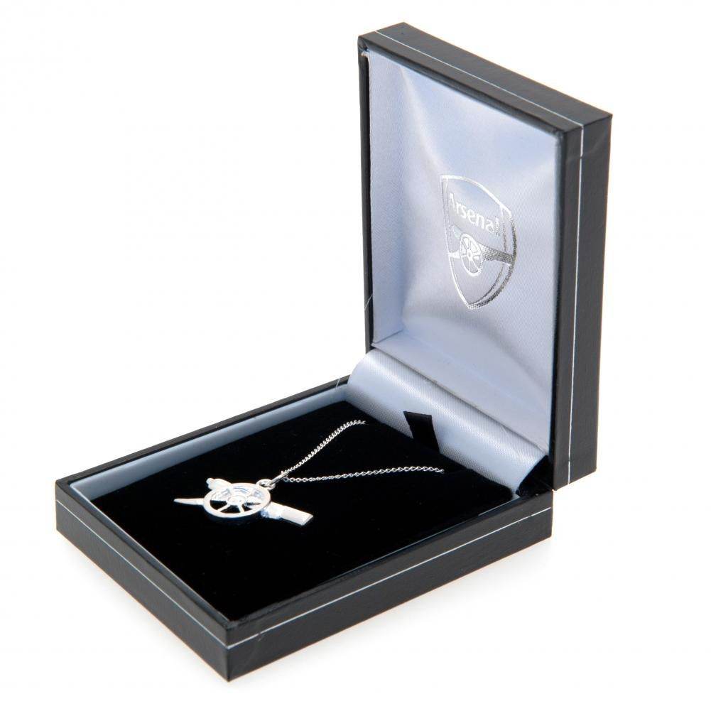 Arsenal FC Sterling Silver Pendant & Chain GN - Gift Arch