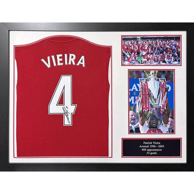 Arsenal FC Vieira Signed Shirt (Framed) - Gift Arch