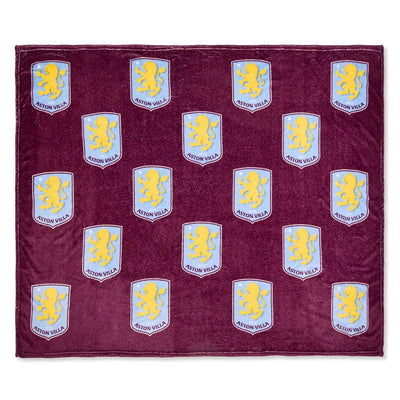 Aston Villa FC Multi Crest Fleece Blanket - Gift Arch