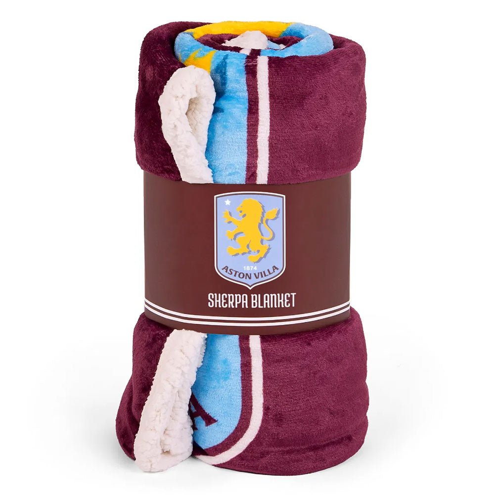 Aston Villa FC Sherpa Fleece Blanket - Gift Arch