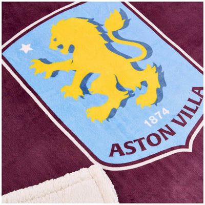 Aston Villa FC Sherpa Fleece Blanket - Gift Arch