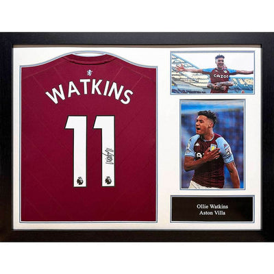 Aston Villa FC Watkins Signed Shirt (Framed) - Gift Arch