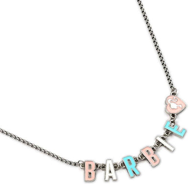 Barbie Silver Plated Enamel Letter Necklace - Gift Arch