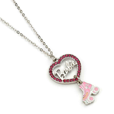 Barbie Silver Plated Heart & Roller Skate Necklace - Gift Arch