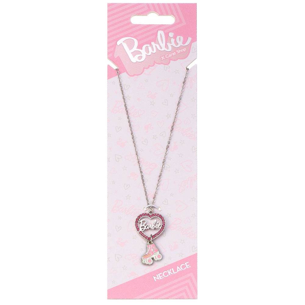 Barbie Silver Plated Heart & Roller Skate Necklace - Gift Arch