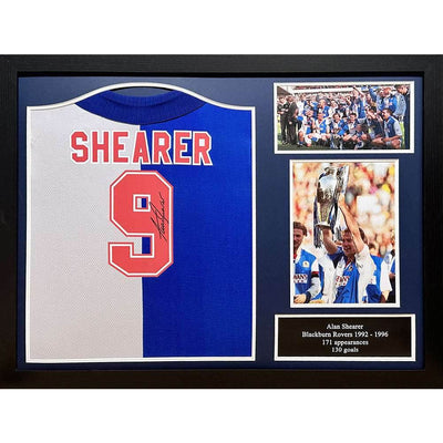 Blackburn Rovers FC Shearer Signed Shirt (Framed) - Gift Arch