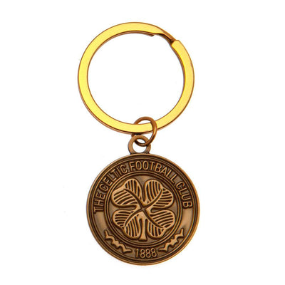 Celtic FC Antique Gold Crest Keyring - Gift Arch