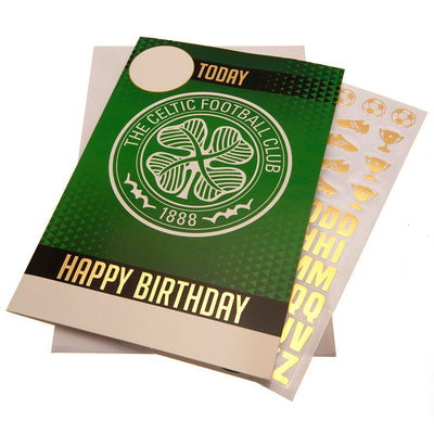 Celtic FC Birthday Card With Stickers - Gift Arch