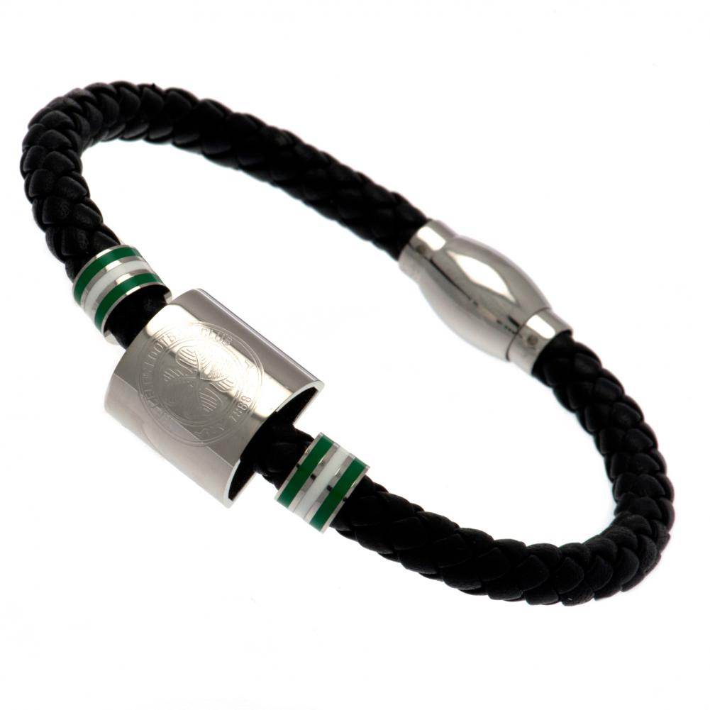 Celtic FC Colour Ring Leather Bracelet - Gift Arch