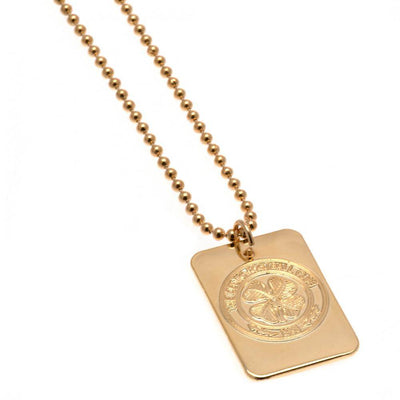 Celtic FC Gold Plated Dog Tag & Chain - Gift Arch