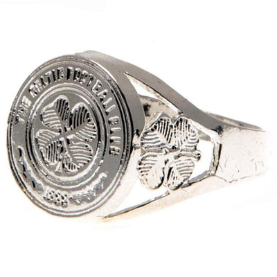 Celtic FC Silver Plated Crest Ring Medium - Gift Arch