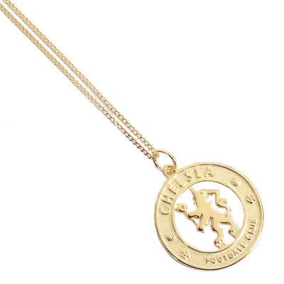 Chelsea FC 18ct Gold Plated on Silver Pendant & Chain - Gift Arch