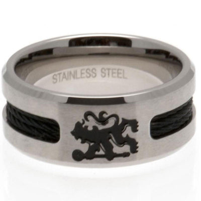 Chelsea FC Black Inlay Ring Large - Gift Arch