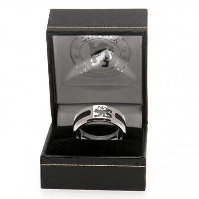Chelsea FC Black Inlay Ring Large - Gift Arch