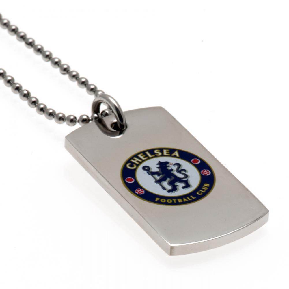 Chelsea FC Colour Crest Dog Tag & Chain - Gift Arch