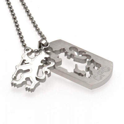 Chelsea FC Cut Out Lion Dog Tag & Chain - Gift Arch