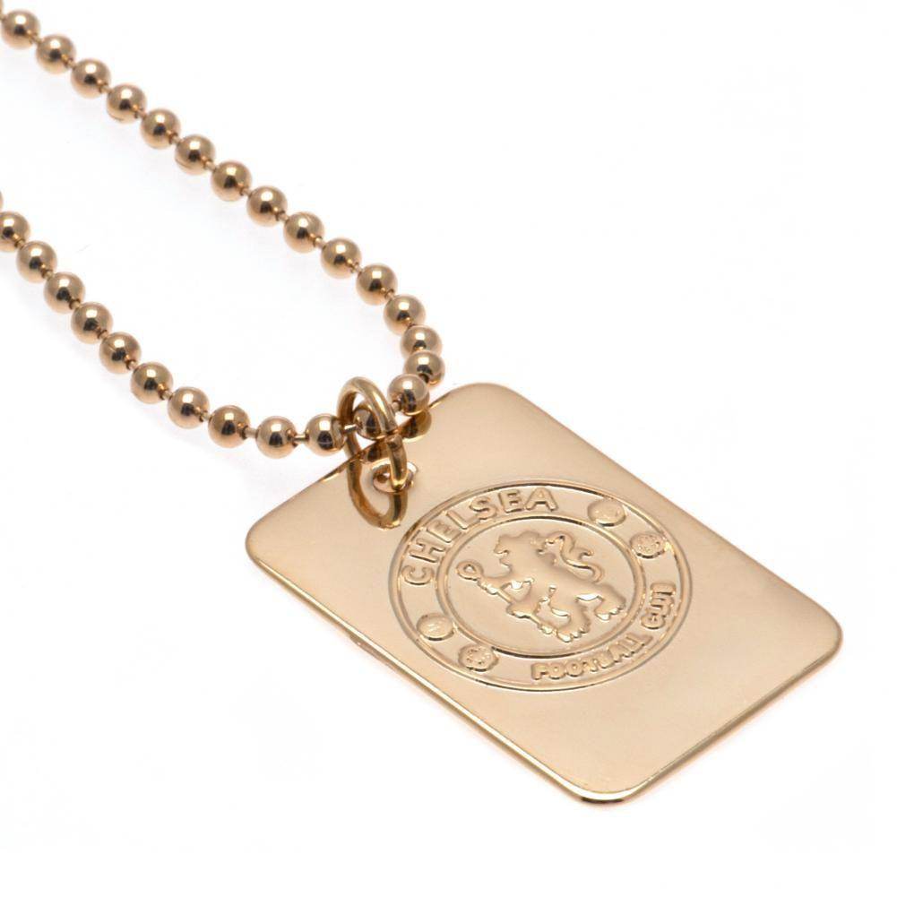 Chelsea FC Gold Plated Dog Tag & Chain - Gift Arch