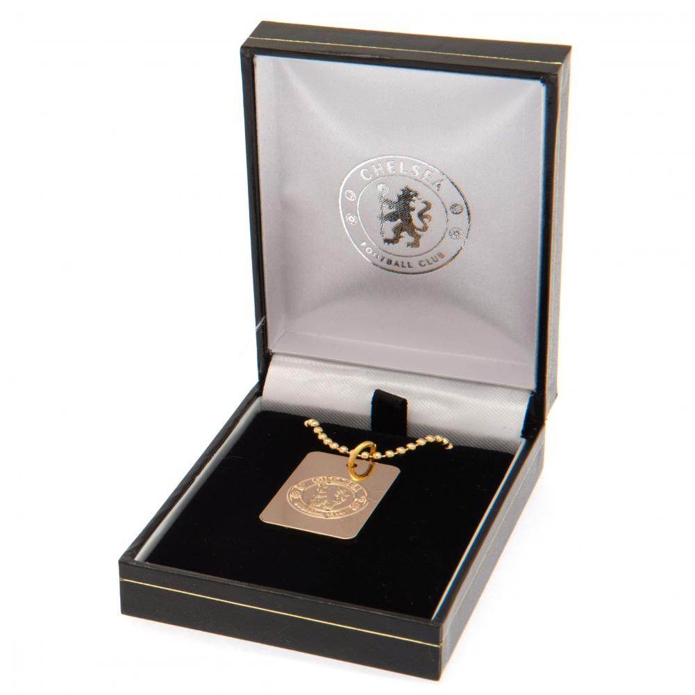 Chelsea FC Gold Plated Dog Tag & Chain - Gift Arch