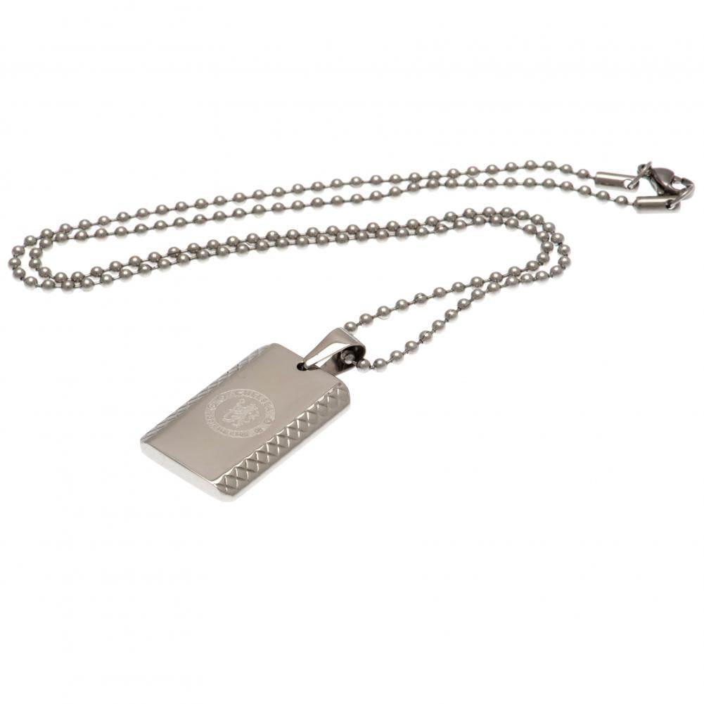 Chelsea FC Patterned Dog Tag & Chain - Gift Arch