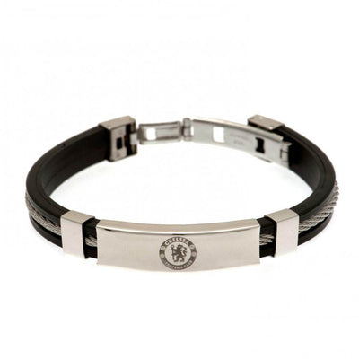 Chelsea FC Silver Inlay Silicone Bracelet - Gift Arch