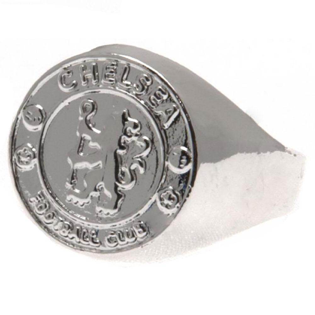 Chelsea FC Silver Plated Crest Ring Large - Gift Arch