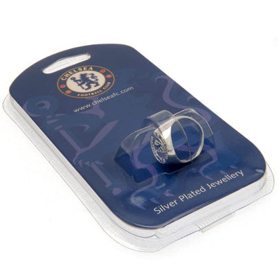 Chelsea FC Silver Plated Crest Ring Large - Gift Arch