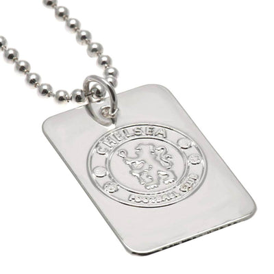 Chelsea FC Silver Plated Dog Tag & Chain - Gift Arch
