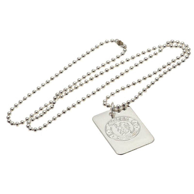 Chelsea FC Silver Plated Dog Tag & Chain - Gift Arch
