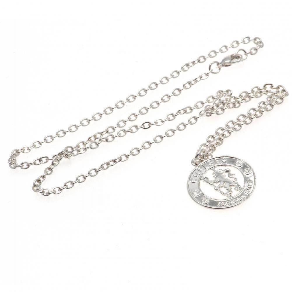 Chelsea FC Silver Plated Pendant & Chain CR - Gift Arch