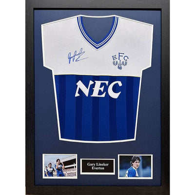 Everton FC 1986 Lineker Signed Shirt (Framed) - Gift Arch