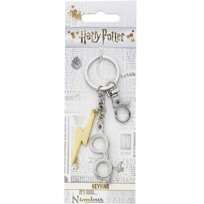 Harry Potter Charm Keyring Lightning Bolt & Glasses - Gift Arch