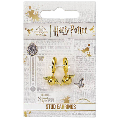 Harry Potter Gold Plated Golden Snitch Hoop Earrings - Gift Arch