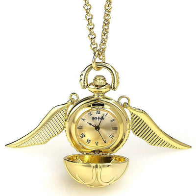 Harry Potter Gold Plated Golden Snitch Watch Necklace - Gift Arch