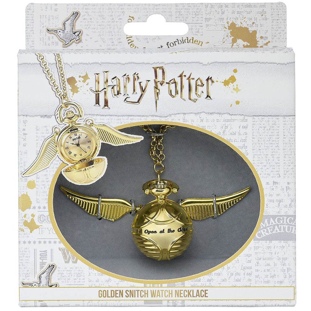 Harry Potter Gold Plated Golden Snitch Watch Necklace - Gift Arch