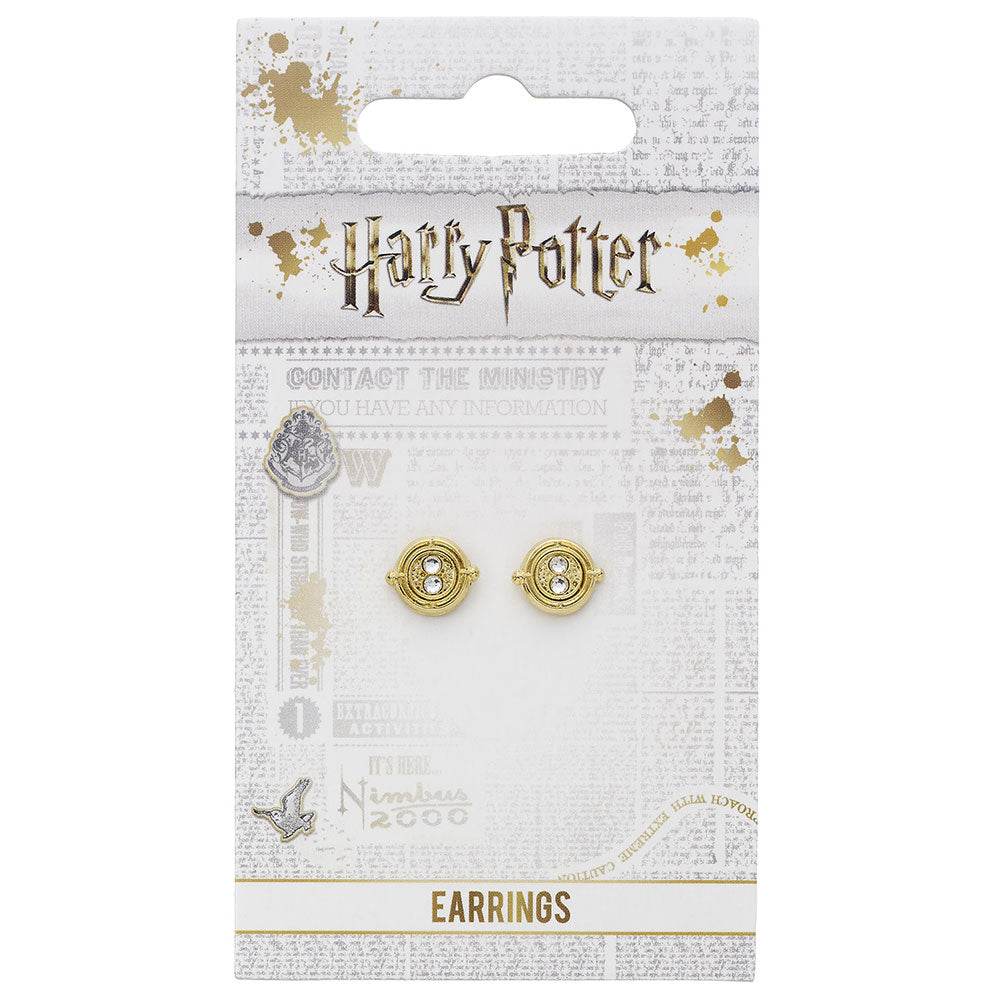 Harry Potter Gold Plated Time Turner Stud Earrings - Gift Arch