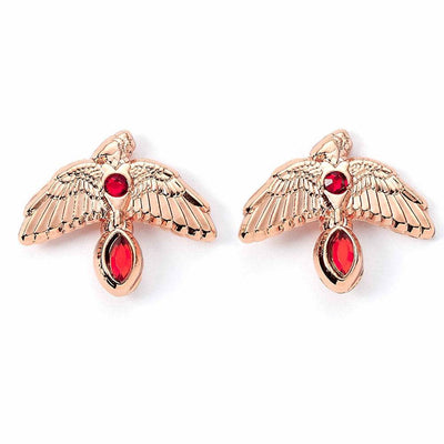 Harry Potter Rose Gold Plated Fawkes Stud Earrings - Gift Arch