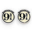 Harry Potter Silver Plated 9 & 3 Quarters Stud Earrings - Gift Arch