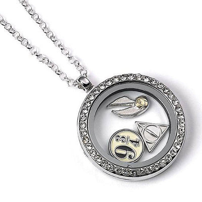 Harry Potter Silver Plated Charm Locket Necklace - Gift Arch