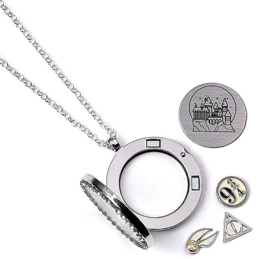 Harry Potter Silver Plated Charm Locket Necklace - Gift Arch