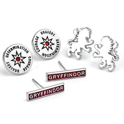 Harry Potter Silver Plated Earring Set Gryffindor - Gift Arch