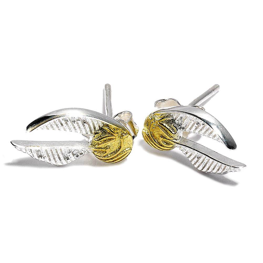 Harry Potter Silver Plated Golden Snitch Stud Earrings - Gift Arch