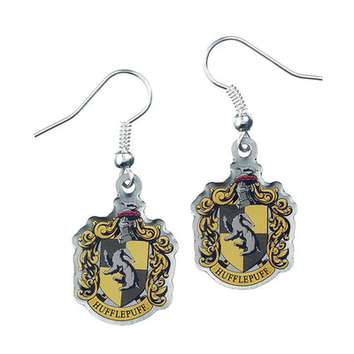 Harry Potter Silver Plated Hufflepuff Hook Earrings - Gift Arch