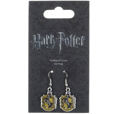 Harry Potter Silver Plated Hufflepuff Hook Earrings - Gift Arch