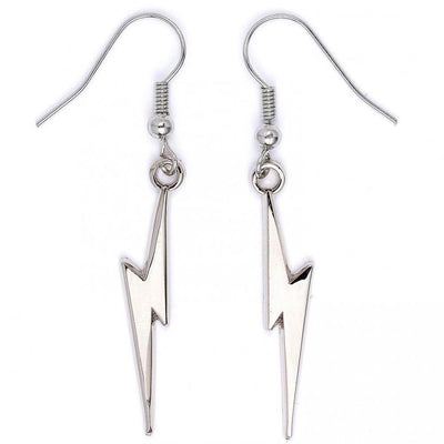 Harry Potter Silver Plated Lightning Bolt Hook Earrings - Gift Arch
