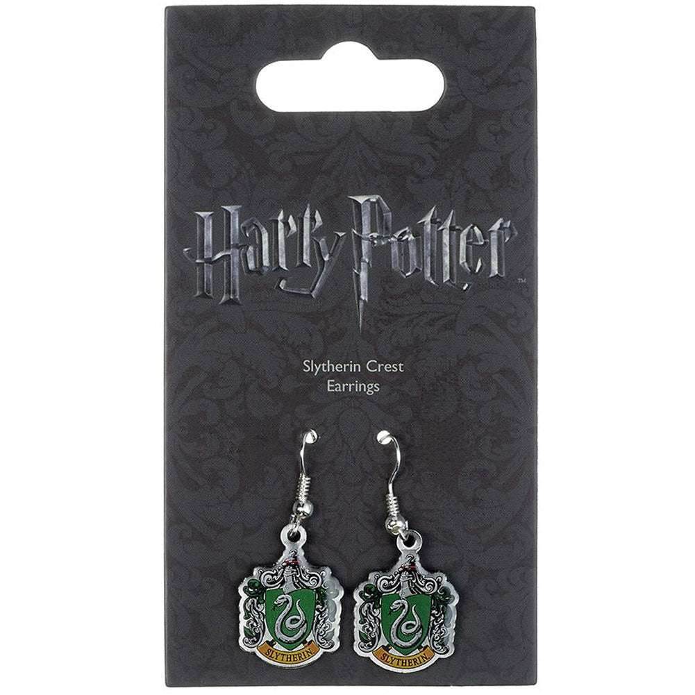 Harry Potter Silver Plated Slytherin Hook Earrings - Gift Arch