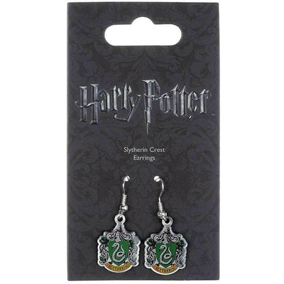 Harry Potter Silver Plated Slytherin Hook Earrings - Gift Arch