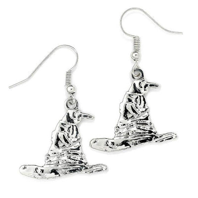 Harry Potter Silver Plated Sorting Hat Hook Earrings - Gift Arch