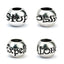Harry Potter Silver Plated Spell Bead Charm Set - Gift Arch