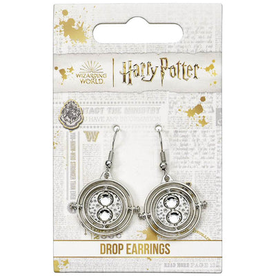 Harry Potter Silver Plated Time Turner Hook Earrings - Gift Arch